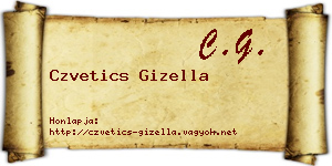 Czvetics Gizella névjegykártya